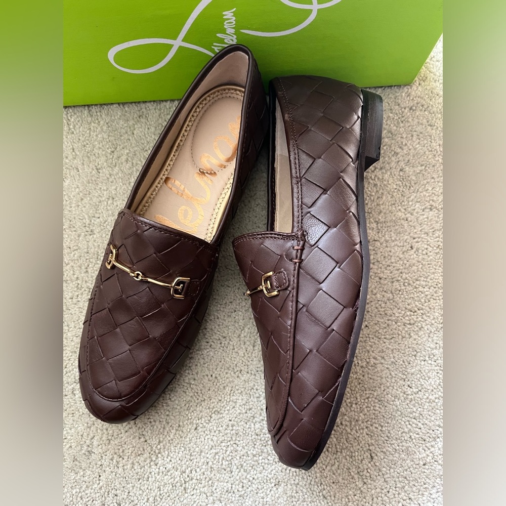 Sam Edelman Brown Quilted Leather Bit Loafers